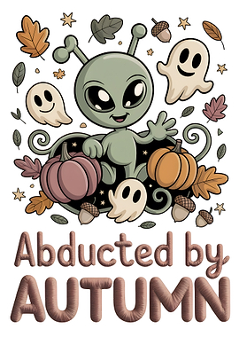Abducted by Autumn Cartoon Illustration
