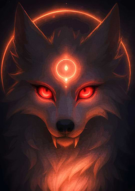 Glowing Wolf Portrait