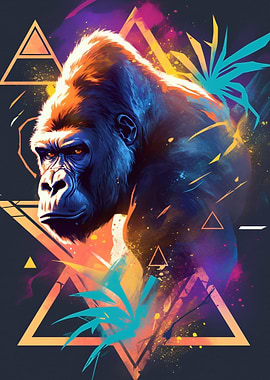 Abstract Gorilla Portrait