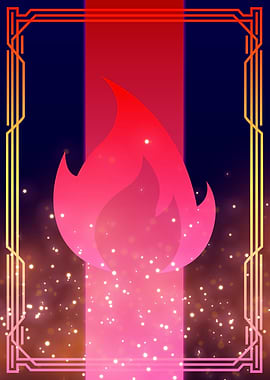 Abstract Fire Art Deco Design