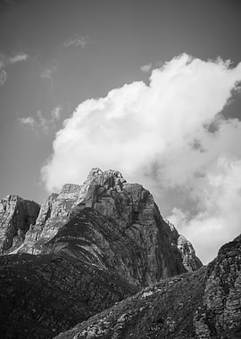 Mountaintop black and white