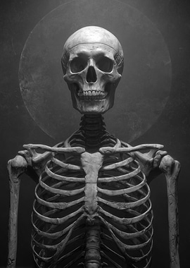 Monochrome Skeleton with Halo