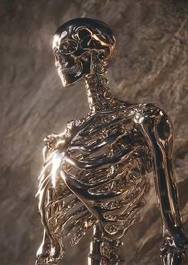 Metallic Skeleton Figure