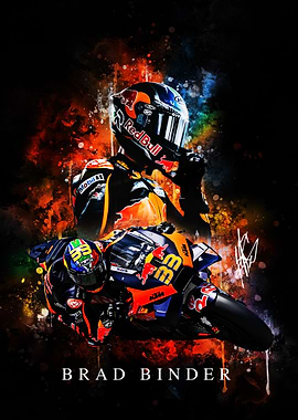 Brad Binder Motorcycle Racing Art