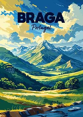 Braga Portugal Landscape Art