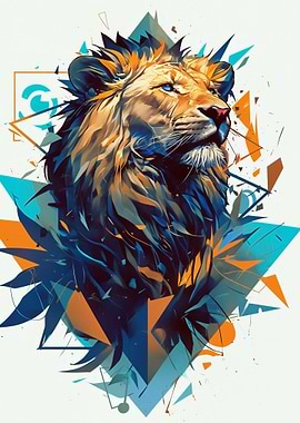 Geometric Lion Portrait