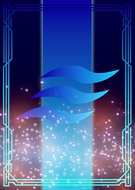 Abstract Blue Waves with Frame