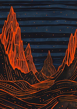 Orange Mountains Landscape