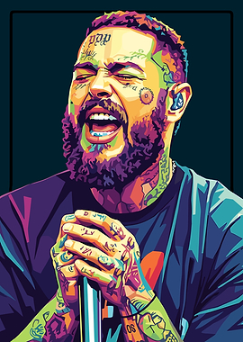 Post Malone Colorful Portrait