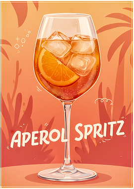 Aperol Spritz Cocktail Illustration