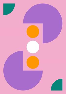 Abstract Geometric Shapes on Pink Background