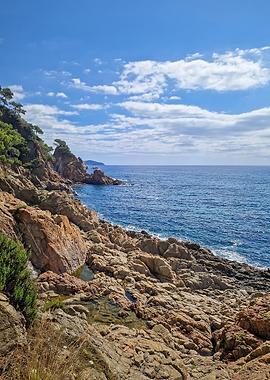 Rocky Coastline with Blue Sky