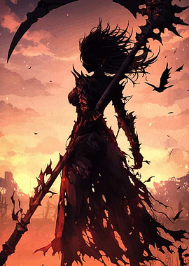 Grim Reaper with Scythe Digital Art