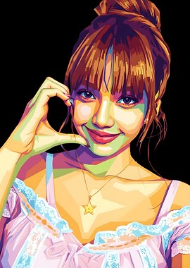 Lisa from Blackpink Pop Art Portrait