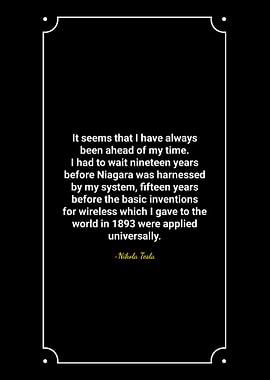 Nikola Tesla Quote on Black