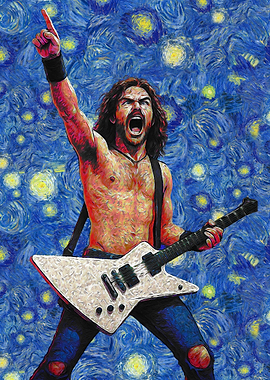 Rockstar in Starry Night Style