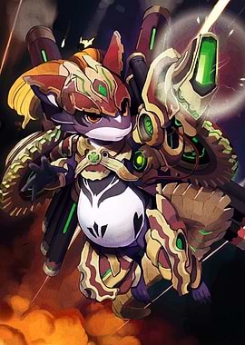 Armored Animal Warrior with Cannon