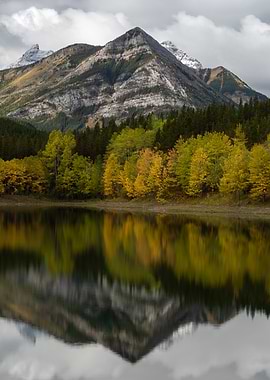 Mountain Reflection in Autumn Lake