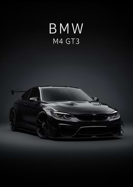 black BMW M4 GT3 poster