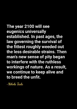 Nikola Tesla Eugenics Quote