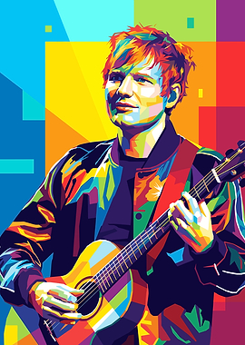 Ed Sheeran Colorful Pop Art Portrait