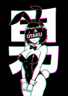 Otaku Anime Bunny Girl Glitch Art