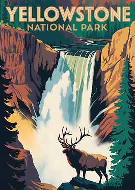 Yellowstone National Park Vintage Poster