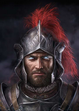 Fantasy Warrior Portrait with Glowing Eyes