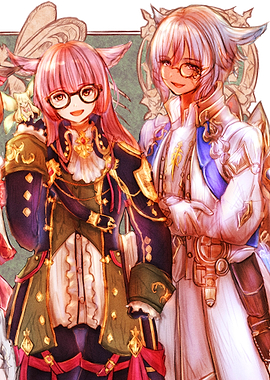 Anime-style characters with cat ears