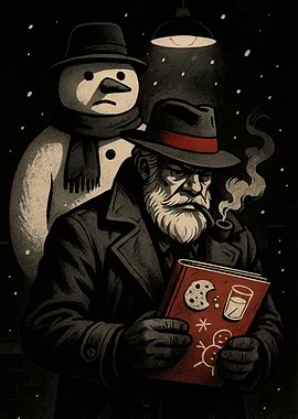 Christmas Noir: Santa Claus Detective and Snowman