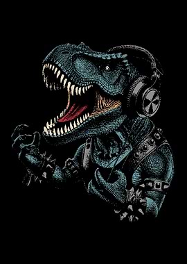 Dinosaur Rocker with Headphones