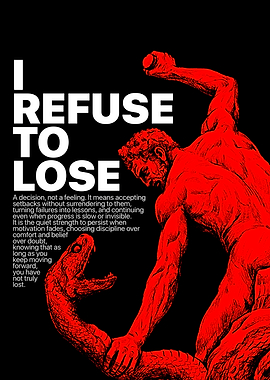 Stoic Poster – “I Refuse to Lose” Mindset Quote