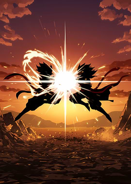 Anime Duel at Sunset