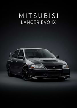 black Mitsubishi Lancer EVO IX Car poster