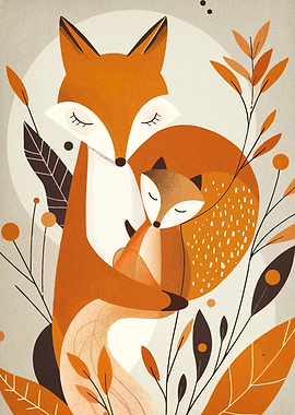Fox Family Illustration