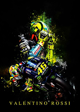 Valentino Rossi Motorcycle Racing Art