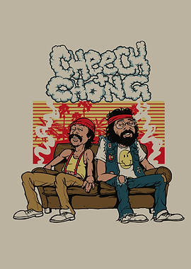 Cheech and Chong Cartoon Illustration