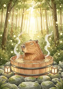 Capybara Bath Rub Shower Funny Animal