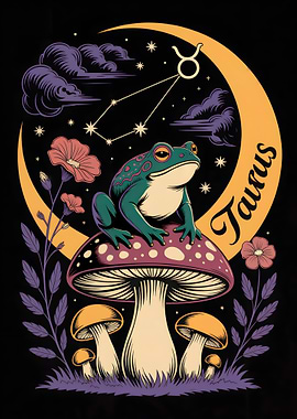 Taurus Frog on Mushroom