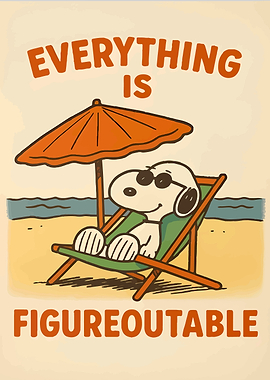 Snoopy on the beach, everything figureoutable