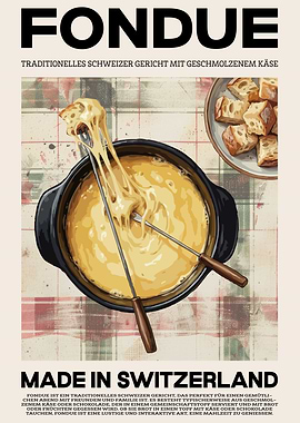 Fondue: Swiss Cheese Dish Illustration