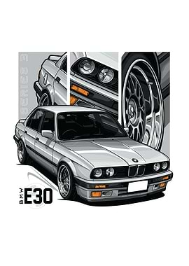 BMW E30 Series 3 Illustration