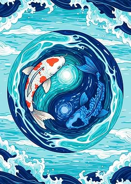 Yin Yang Koi Fish