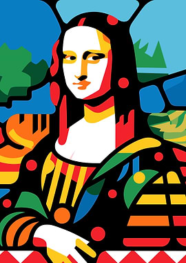 Mona Lisa Colorful Abstract Portrait