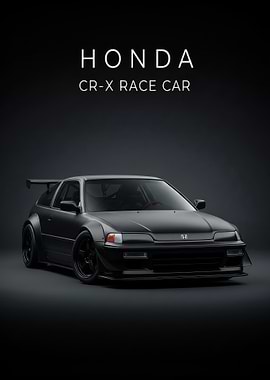 black Honda CR-X Race Car