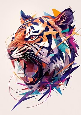 Abstract Tiger Head Illustration