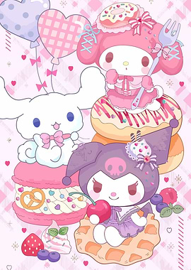 Sanrio characters on desserts