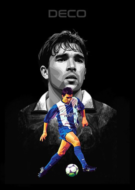 Deco Football Player Portrait
