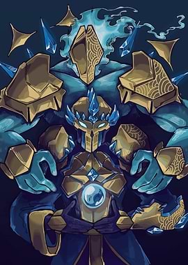 Blue and Gold Armored Figure