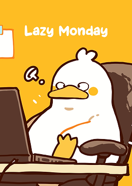 Lazy Monday Duck Cartoon